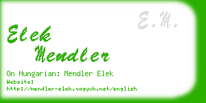 elek mendler business card